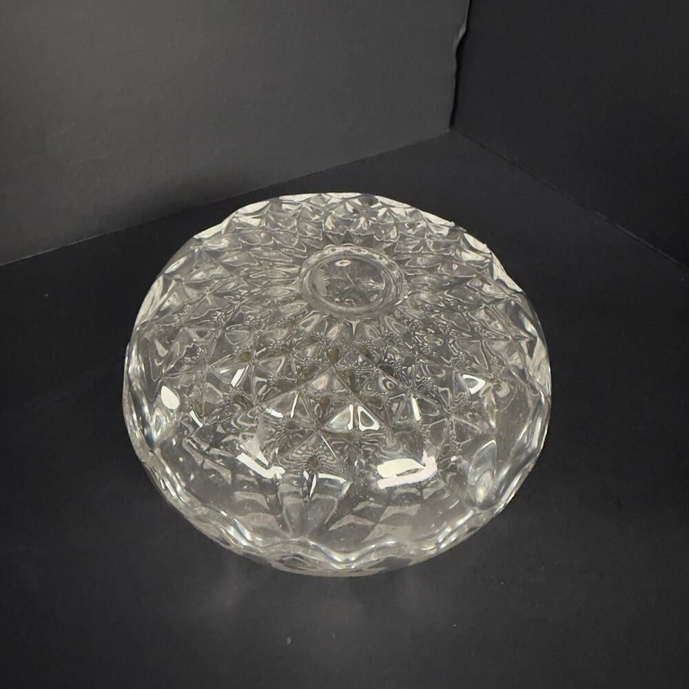 Vtg Kristal Zajecar 24% Lead Crystal Lidded Candy Dish Yugoslavia Diamond Stickr